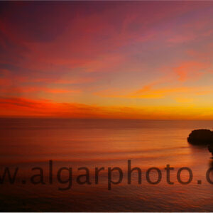 Sunset over Praia da Marinha Algarve Portugal